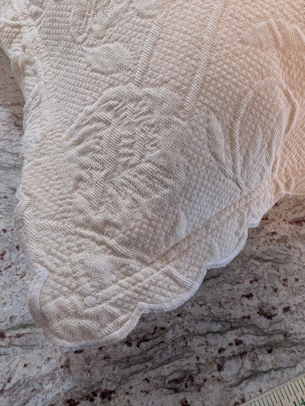 MATELASSE Shams STANDARD Cream Tan 100% COTTON Portugal PAIR By Artiste Floral